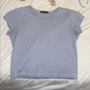 Brandy Melville blue and white stripped T-shirt